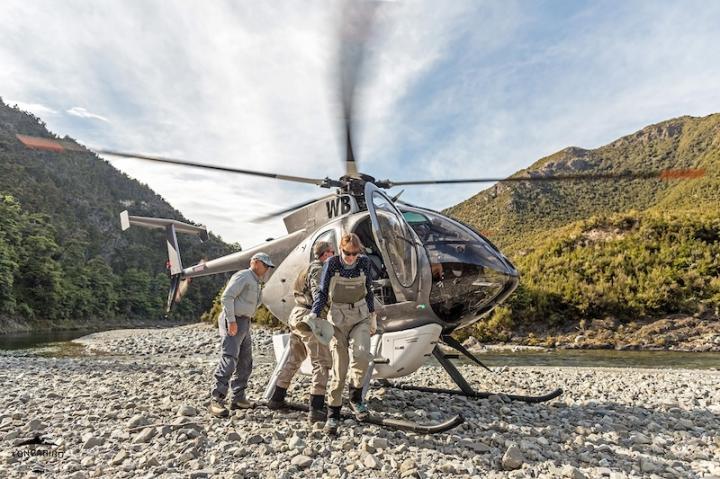 Heli-fishing at Tongariro Lodge, New Zealand